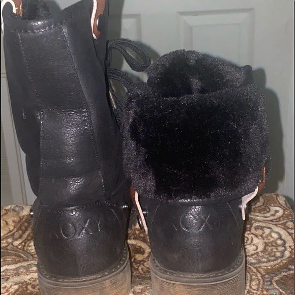 Black Roxy Bruna Lace-Up Boots - Picture 2 of 7